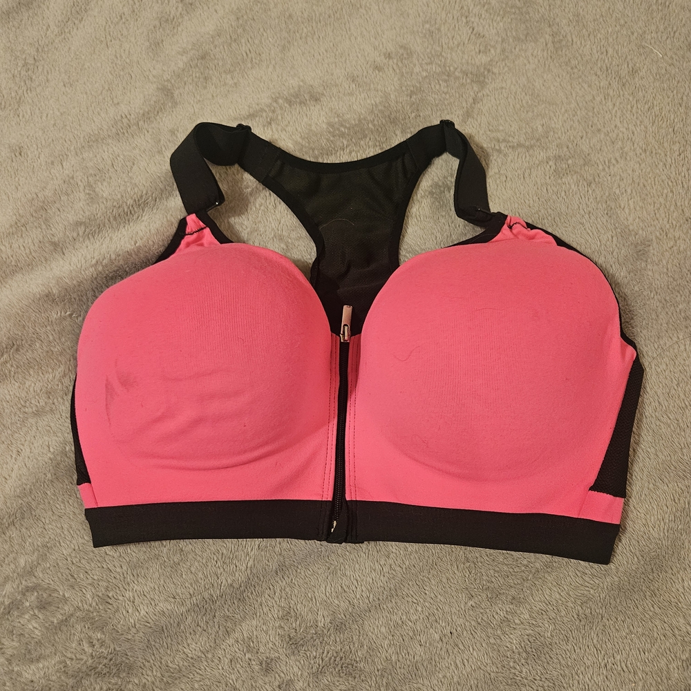 Victoria's Secret Vibrant Pink and Black Sports Bra